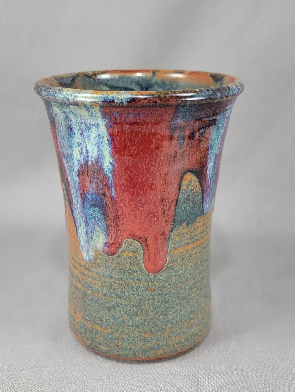 Nick Blaisdell Vase Handcrafted Stoneware Drip Glaze Dalton Ranch Pottery CO USA